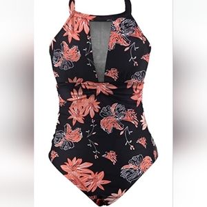 COPY - NWT Swimsuit with Plunging Mesh V-Neck and Tummy Control